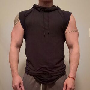 Men’s H&M Sports Training Sleeveless Black Hooded Shirt - Size XS